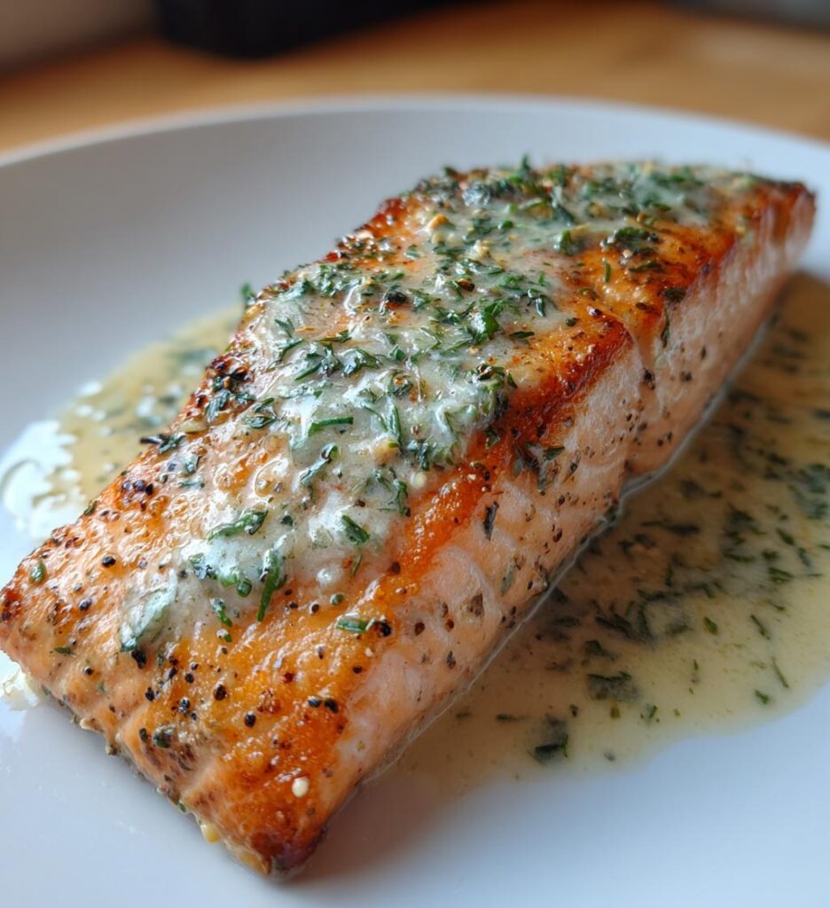 Airfryer laksefilet med urtesauce
