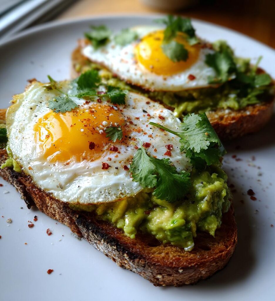 Avocado toast med æg