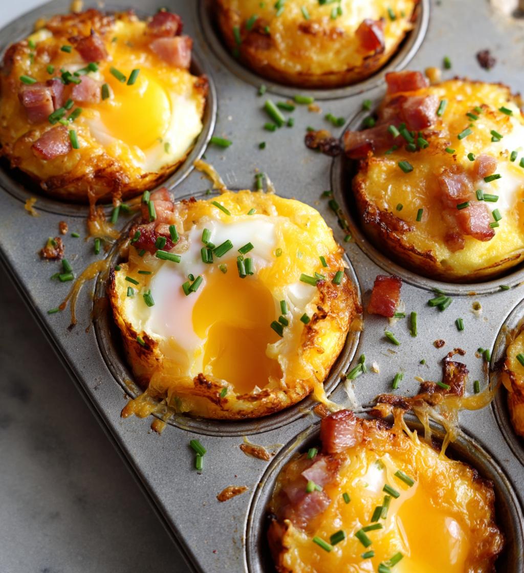 Bagte æg i muffin forme