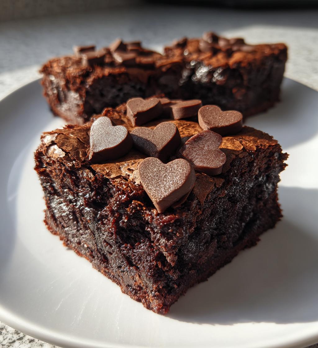 Chokolade-hjerte brownies