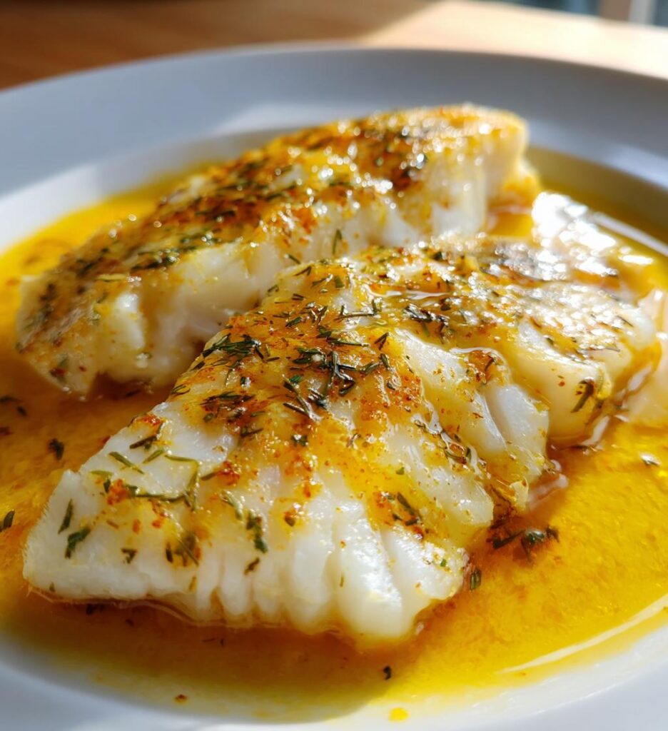 Fiskefilet i safransauce