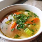 Grøntsagssuppe klar