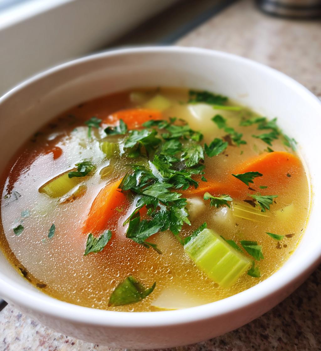 Grøntsagssuppe klar