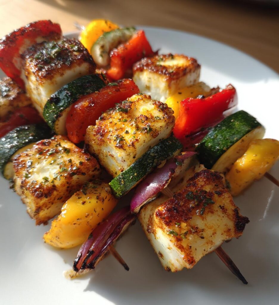 Halloumi spyd med grønt