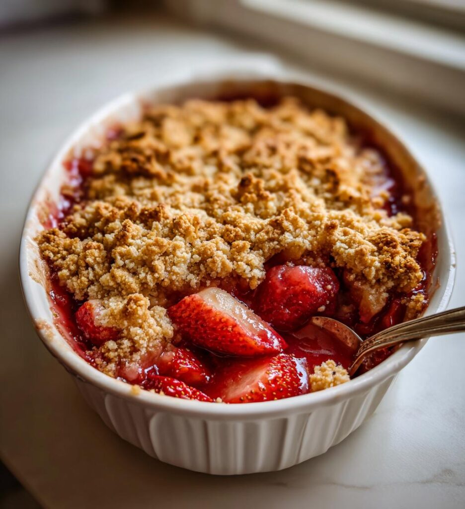 Jordbær-rabarber crumble