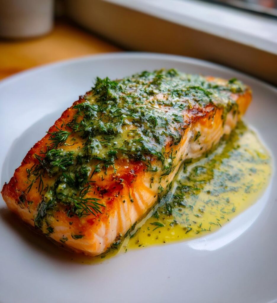 Laksefilet med urtesauce