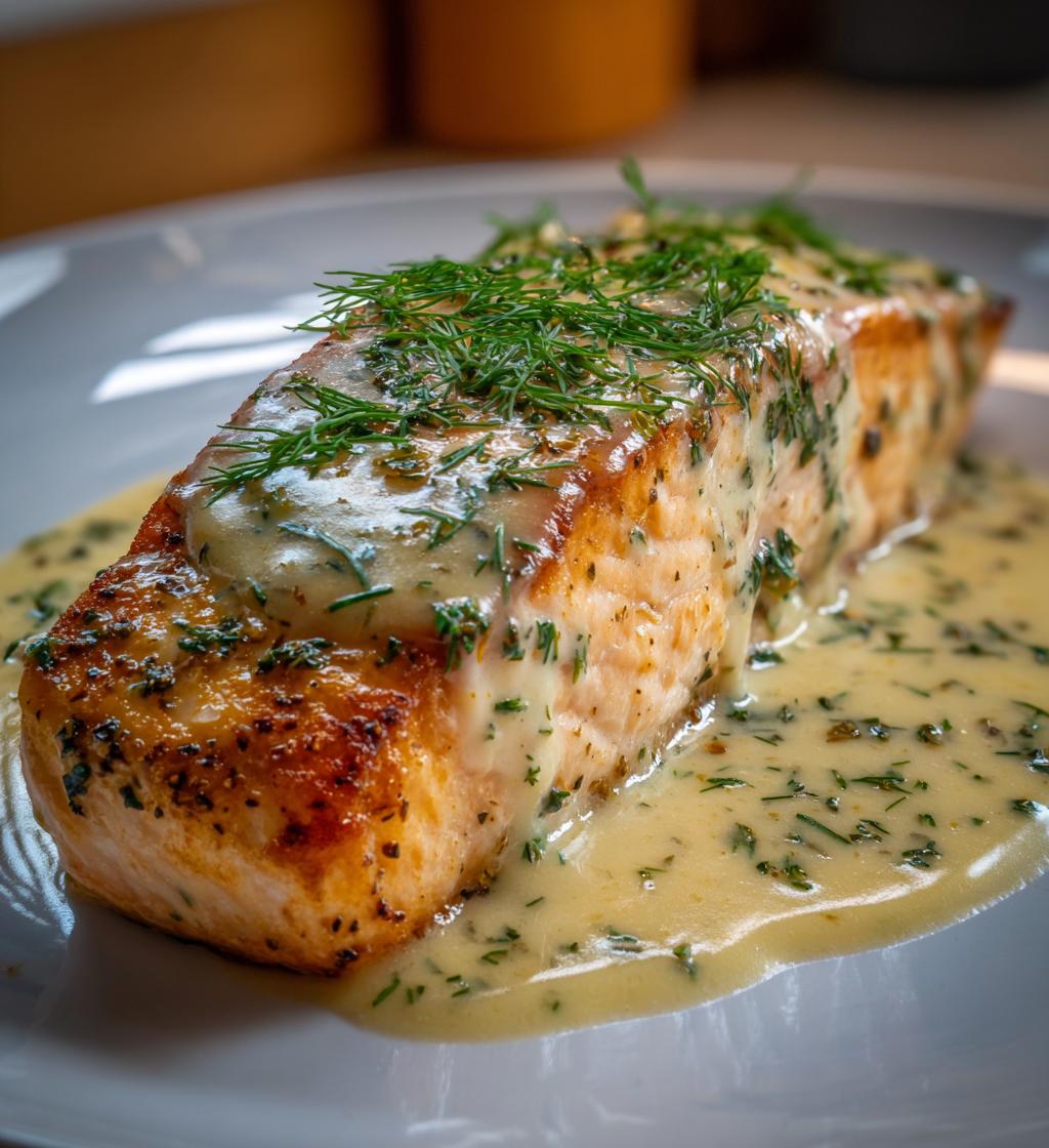 Baked Salmon with Creamy Sauce