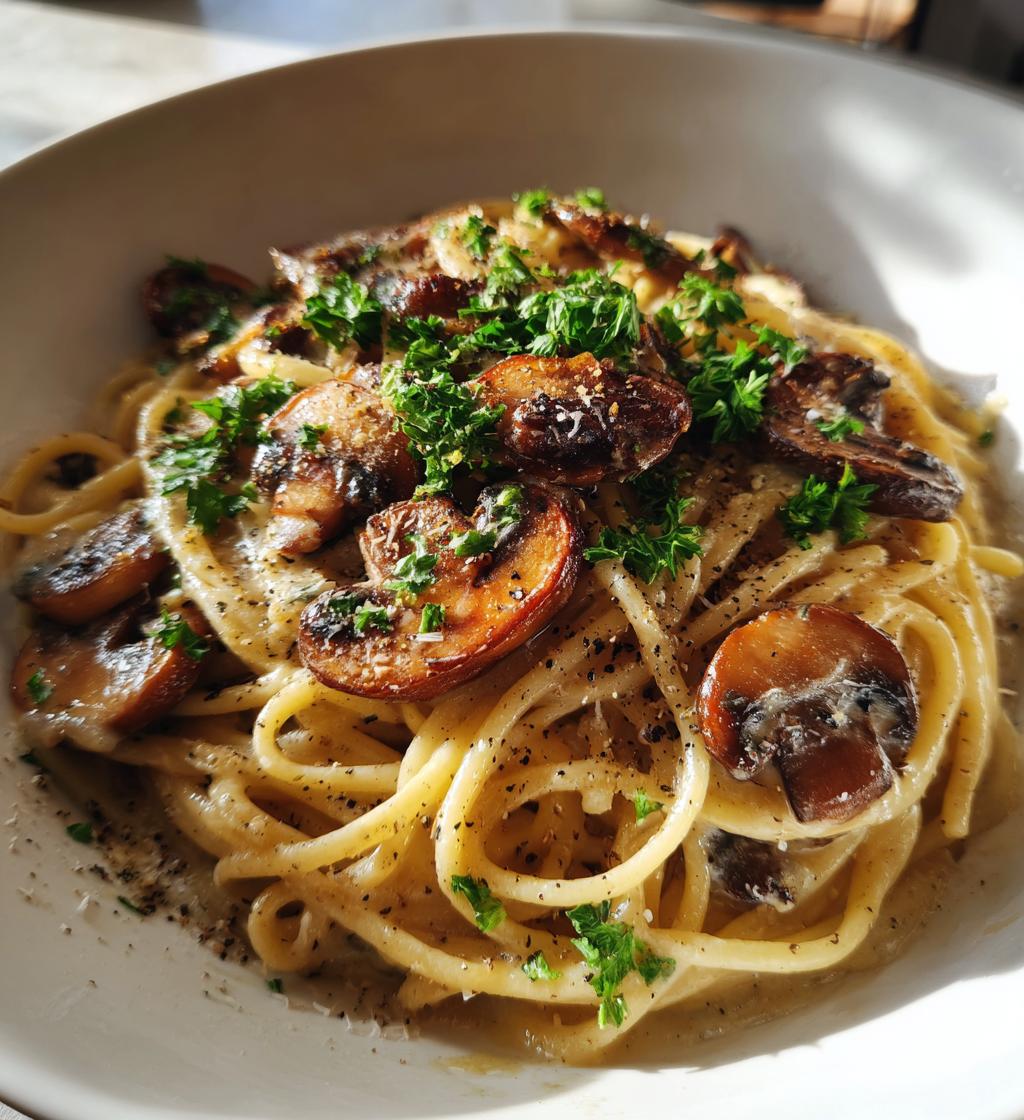 Simple Creamy Mushroom Pasta