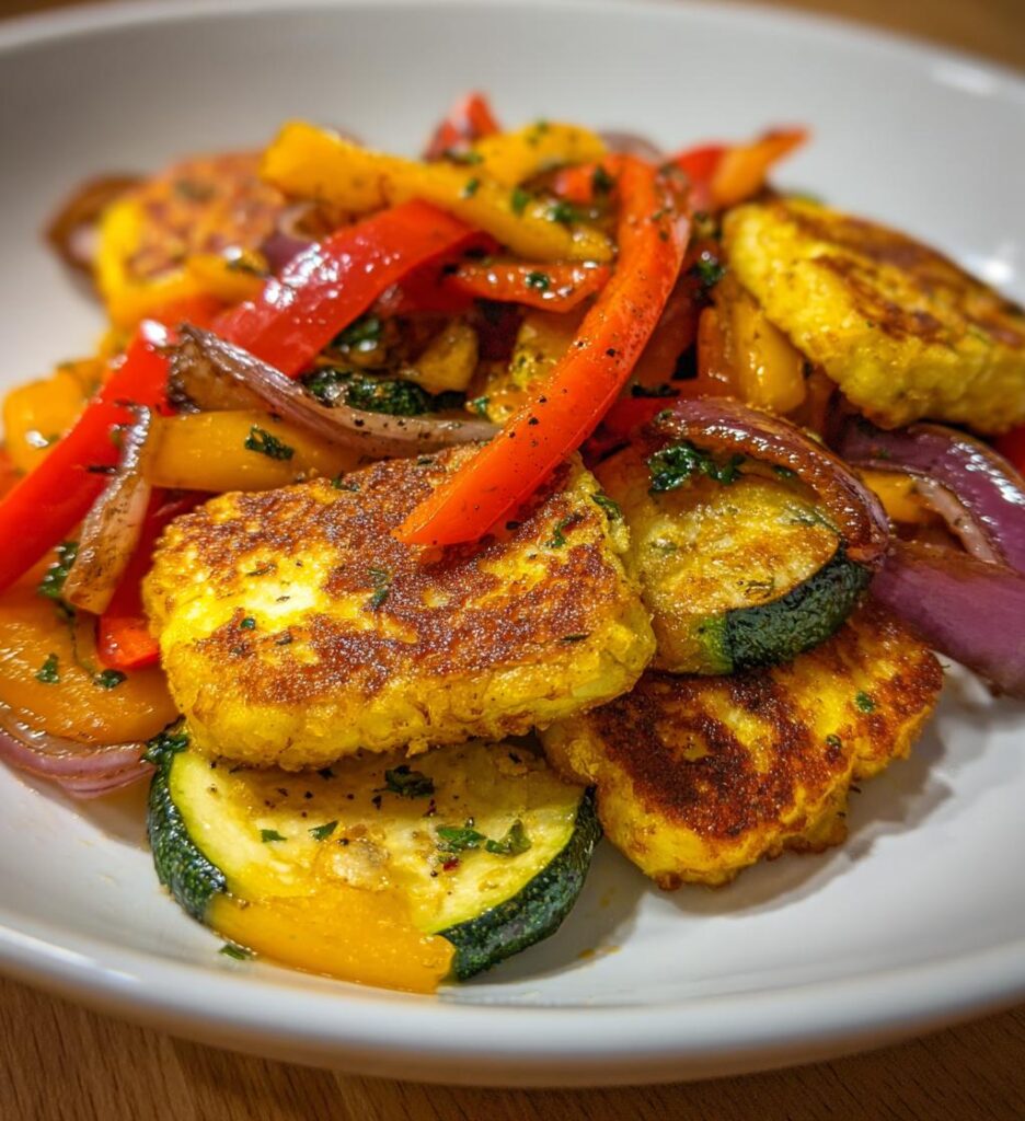 Halloumi med grøntsager