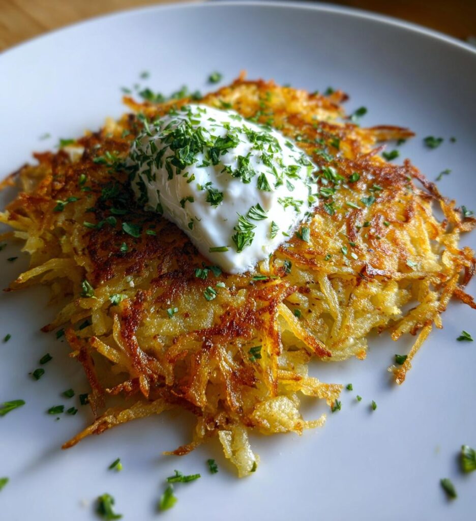 Kartoffelrösti med creme fraiche