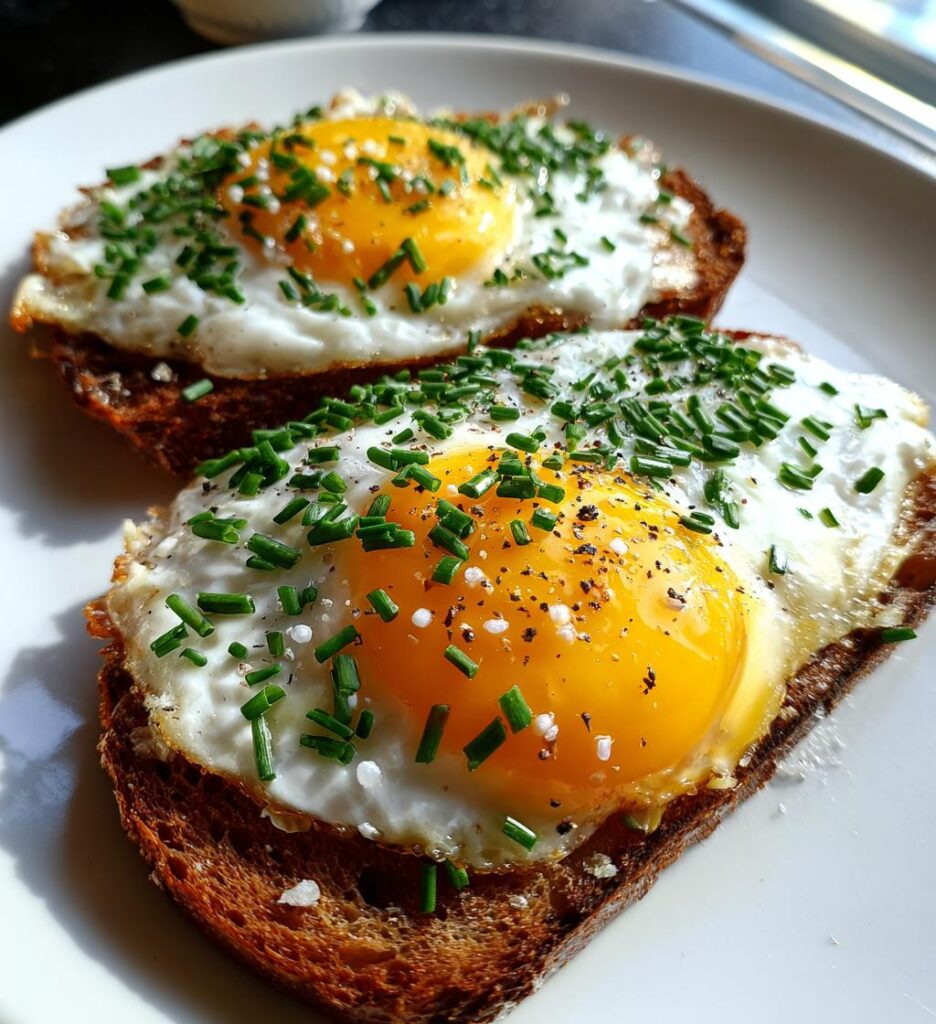 Rugbrød med æg og purløg