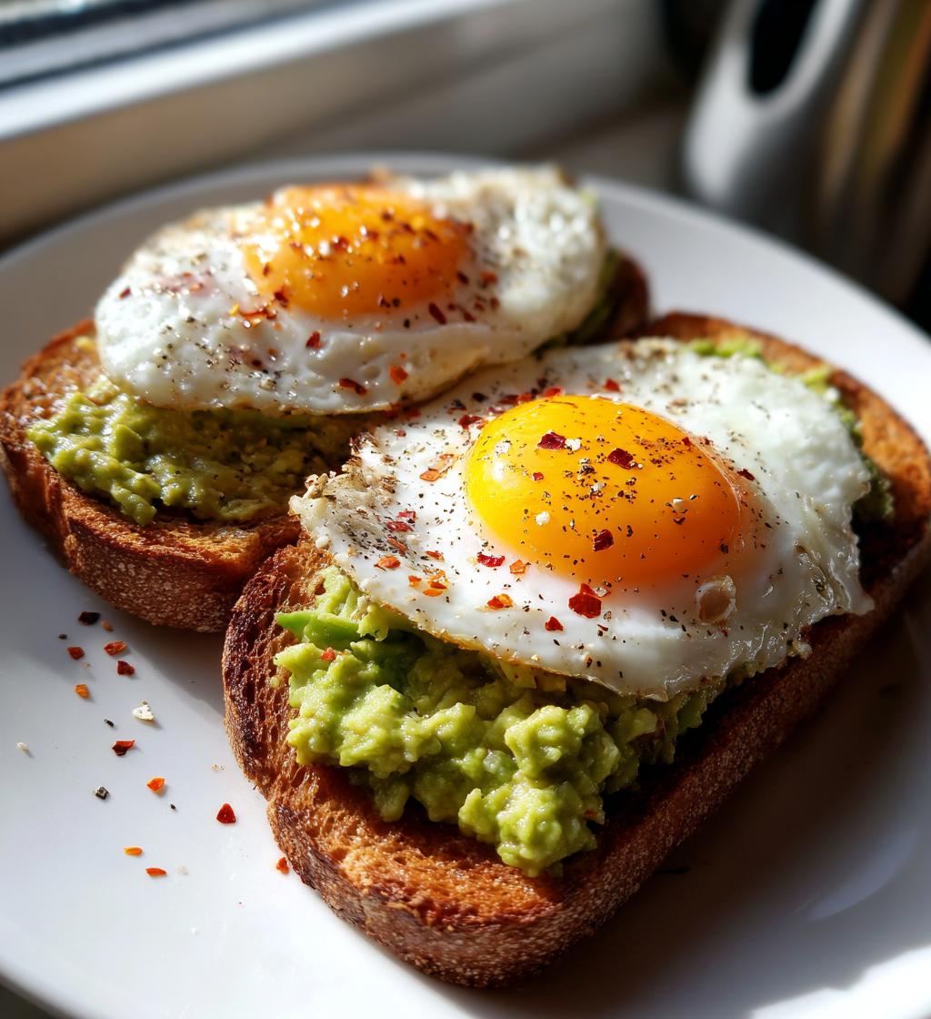 Toast med avocado og æg