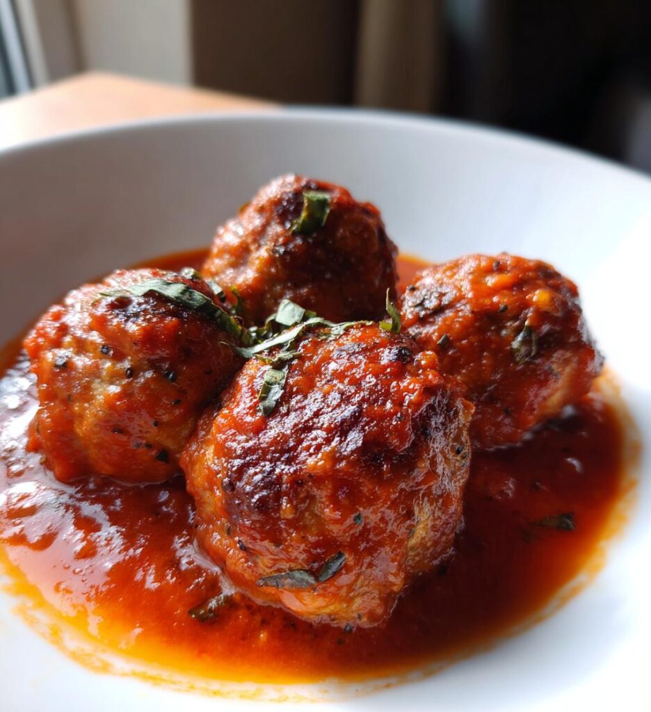 Airfryer kyllingeboller i tomatsauce