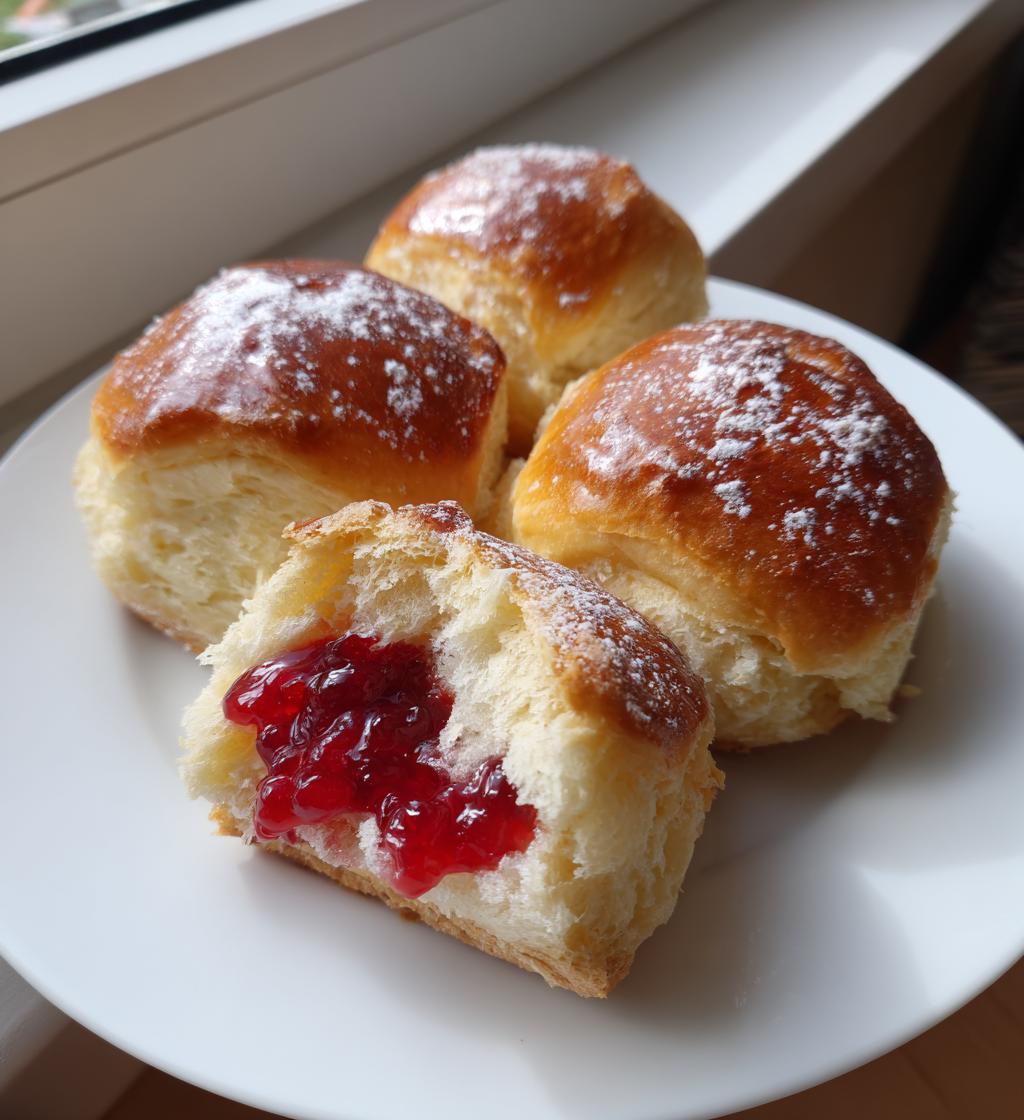 Fastelavnsboller med kirsebær