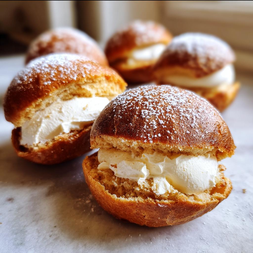 Fastelavnsboller med vaniljesmørcreme