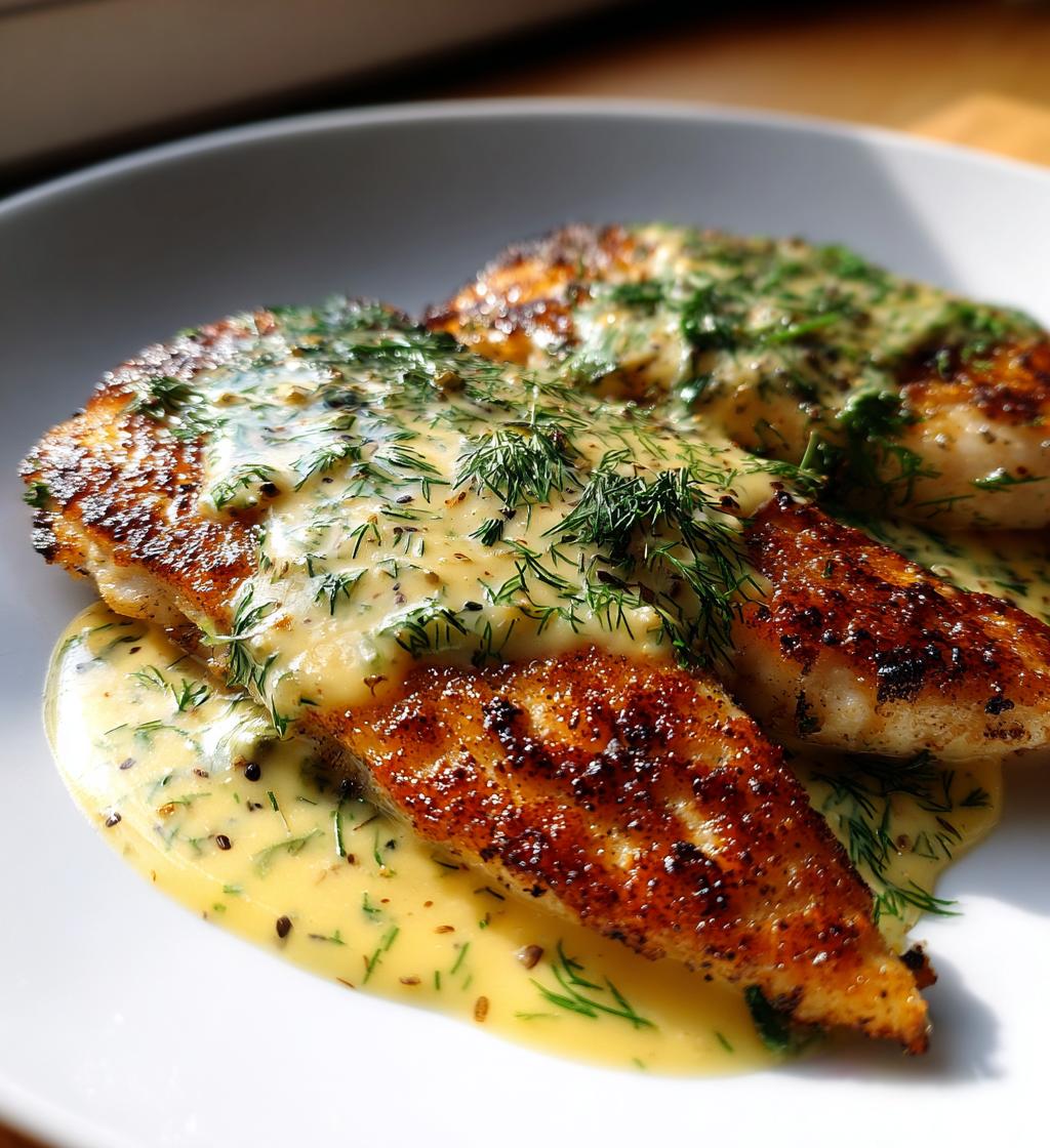 Fiskefileter med sennep-dild sauce