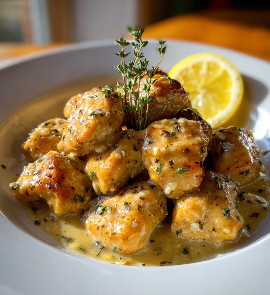 Kylling i hvidløg-citron sauce
