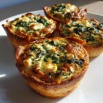 Mini tærter med spinat og feta