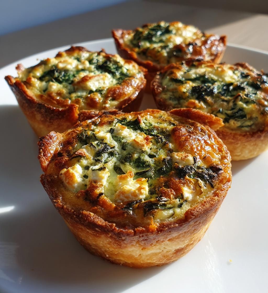 Mini tærter med spinat og feta