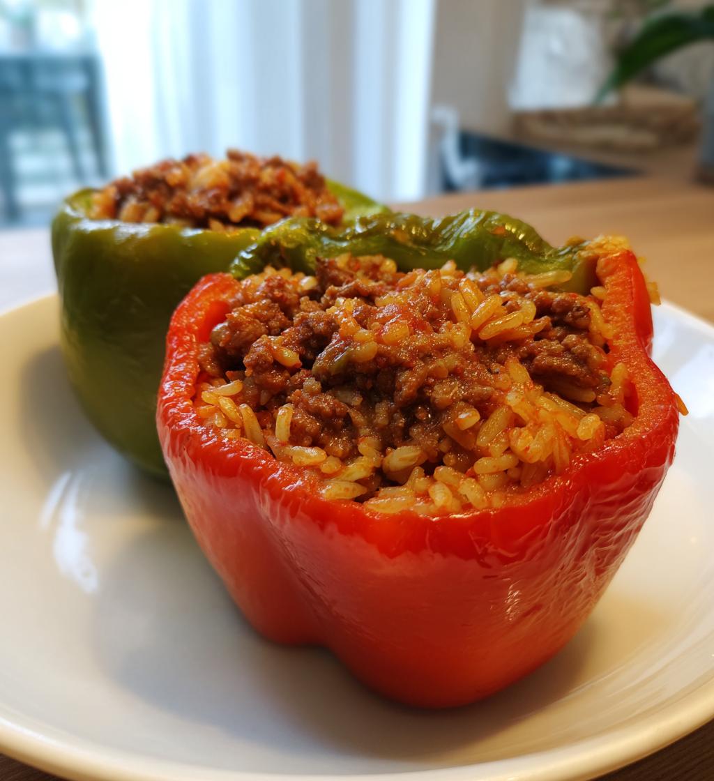 Oksekødsfyldte peberfrugter