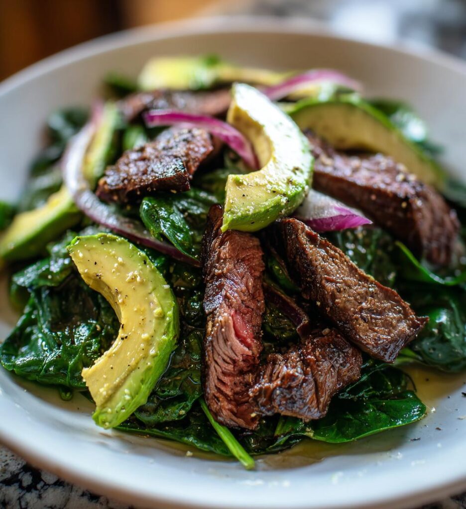 Oksekødssalat med avocado