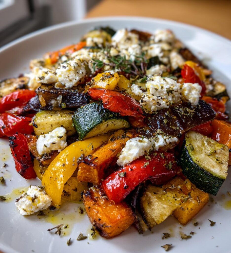 Ovnbagte grøntsager med feta