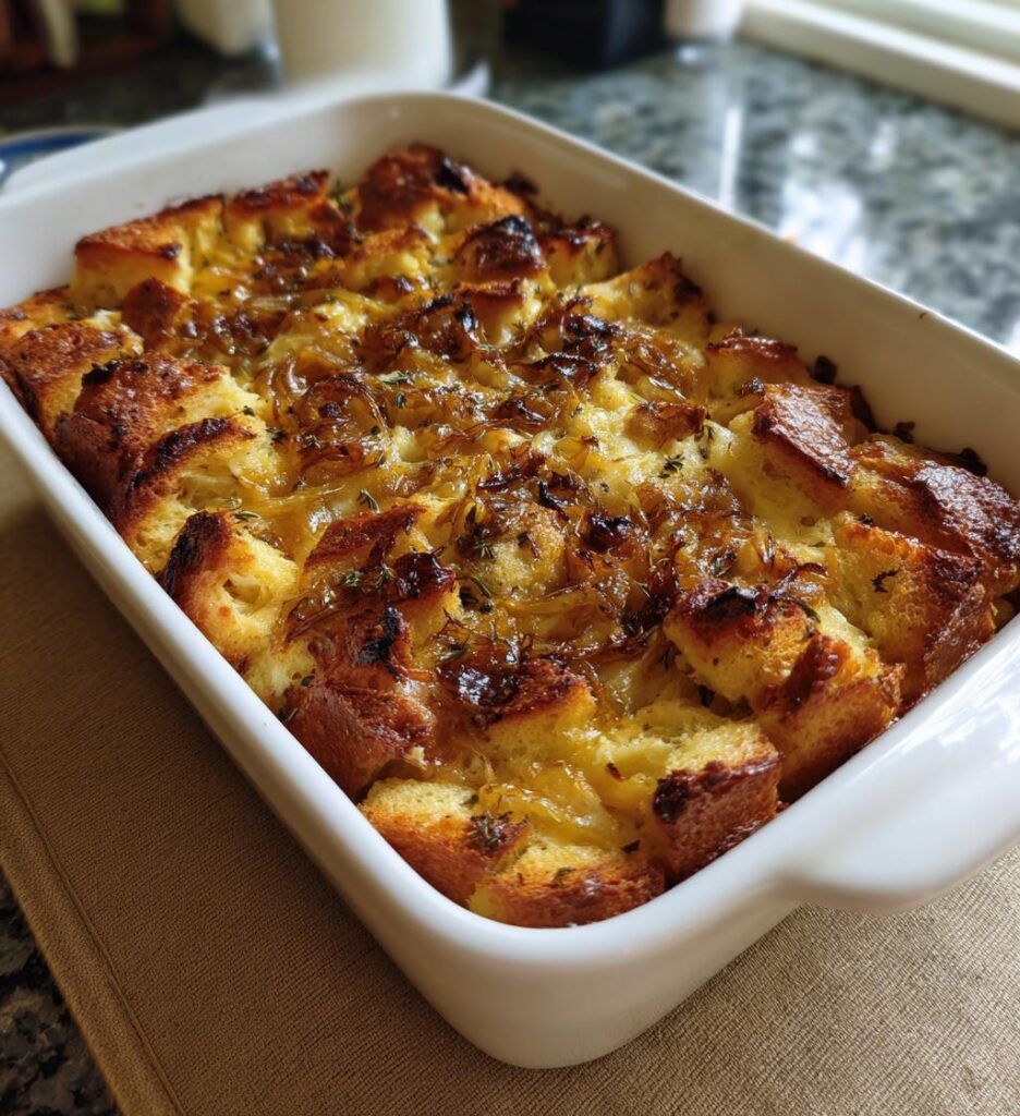 Savory brød pudding