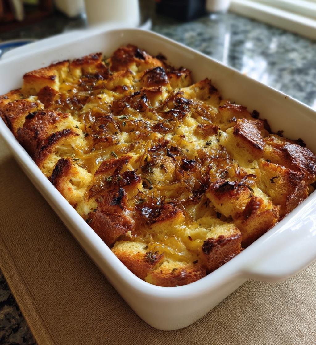 Savory brød pudding