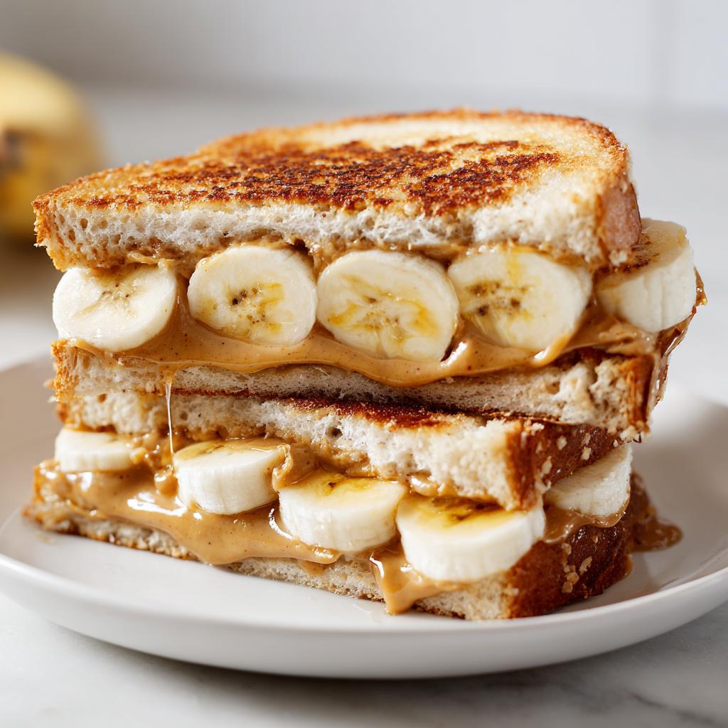 Toast med peanutbutter og banan