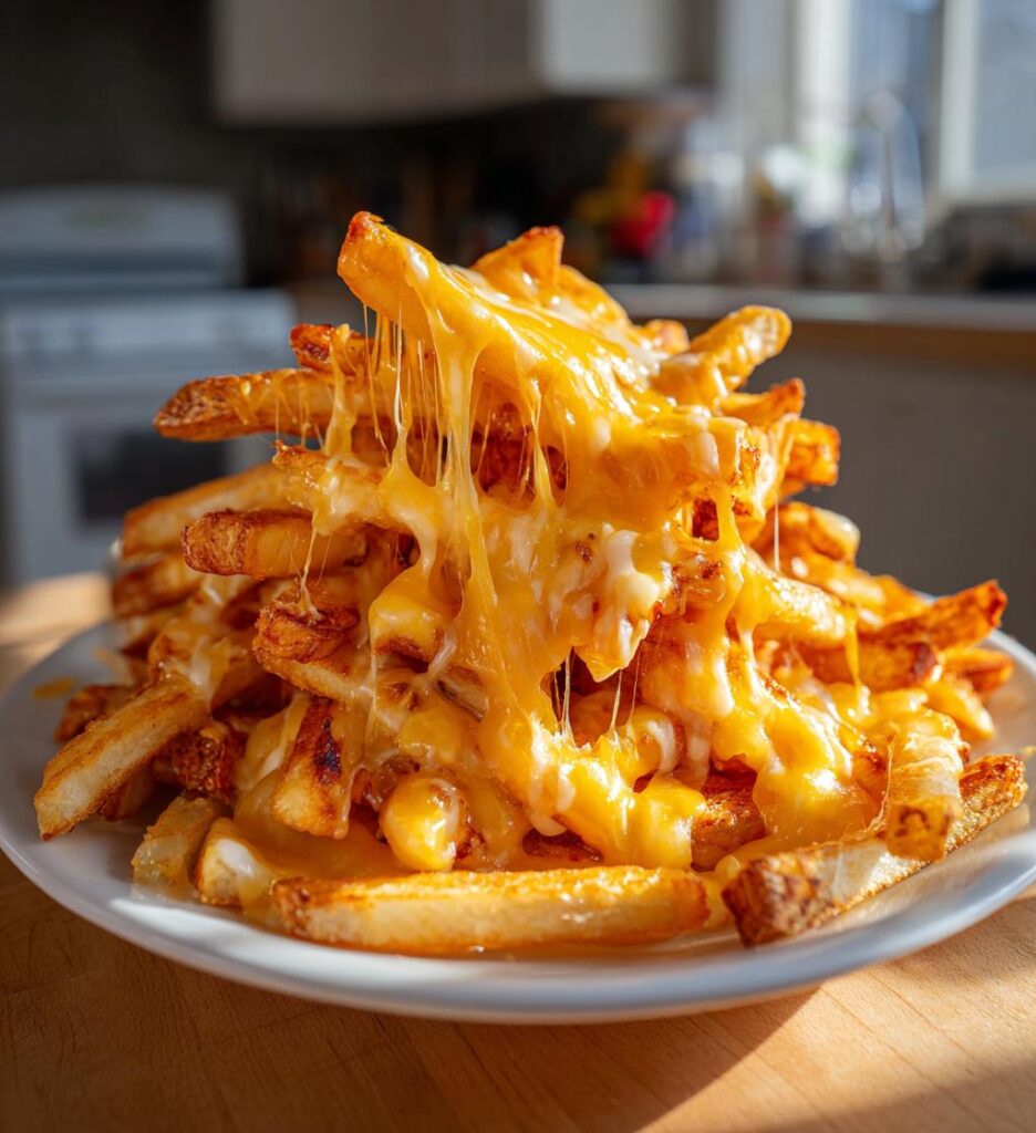 Airfryer pommes med ost