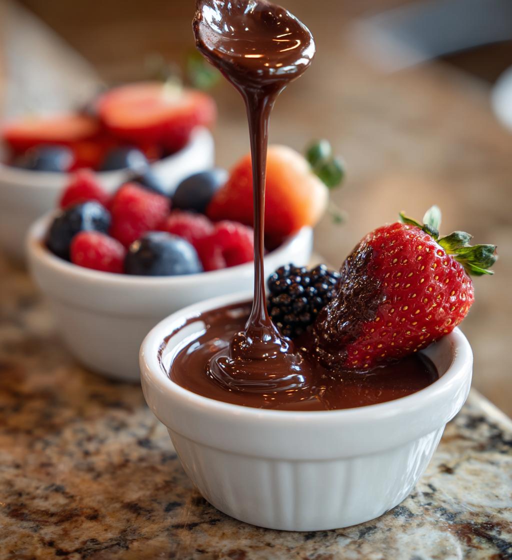 Chokoladefondue bites