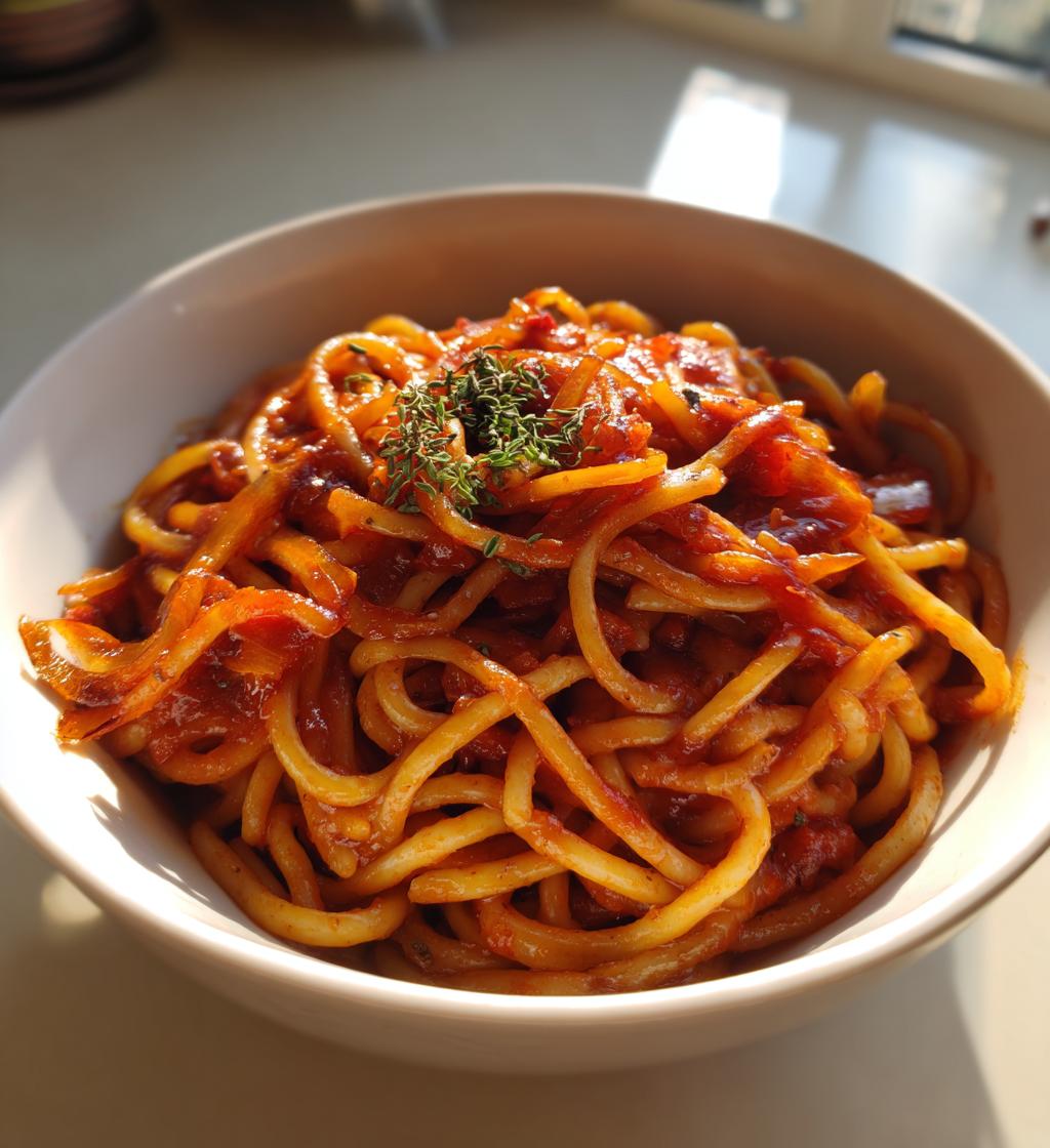 Nudler med tomatsauce