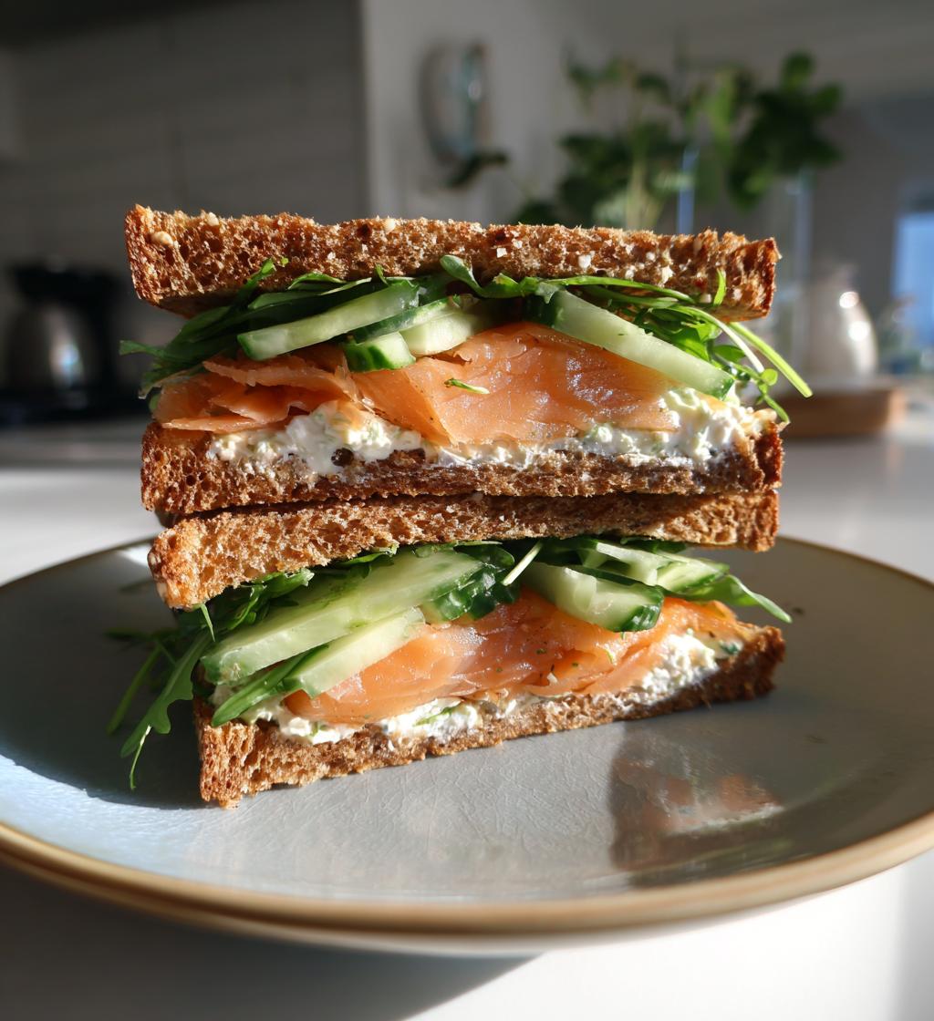 Rugbrødssandwich med laks