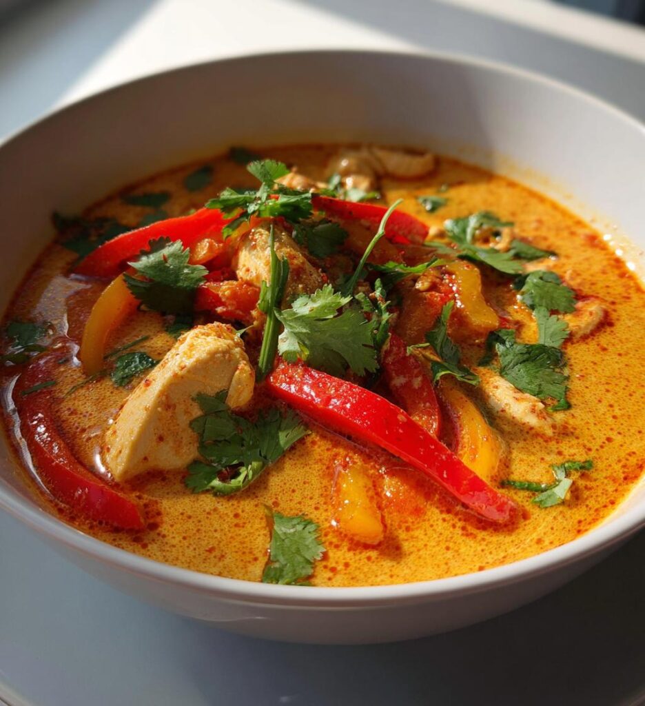 Asiatisk kokos-curry suppe