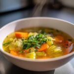Grøntsagssuppe klar