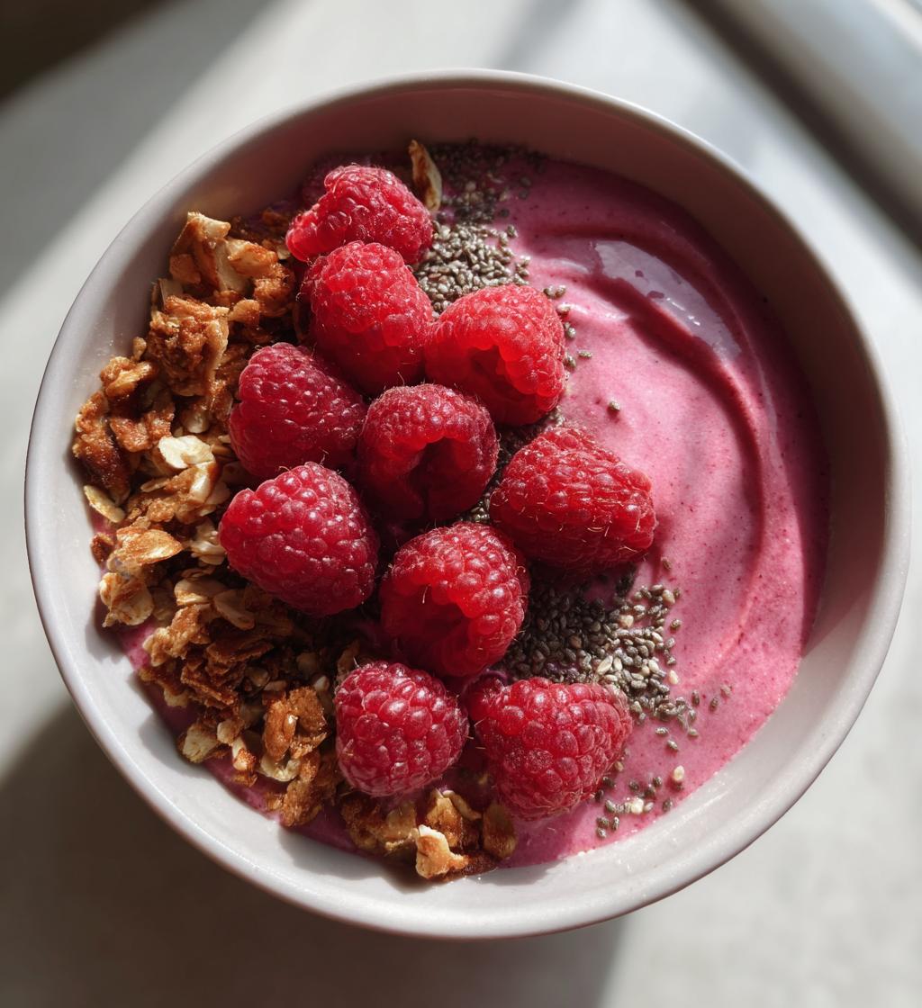 Hindbær smoothie bowl