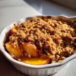 Hjerte fersken crumble