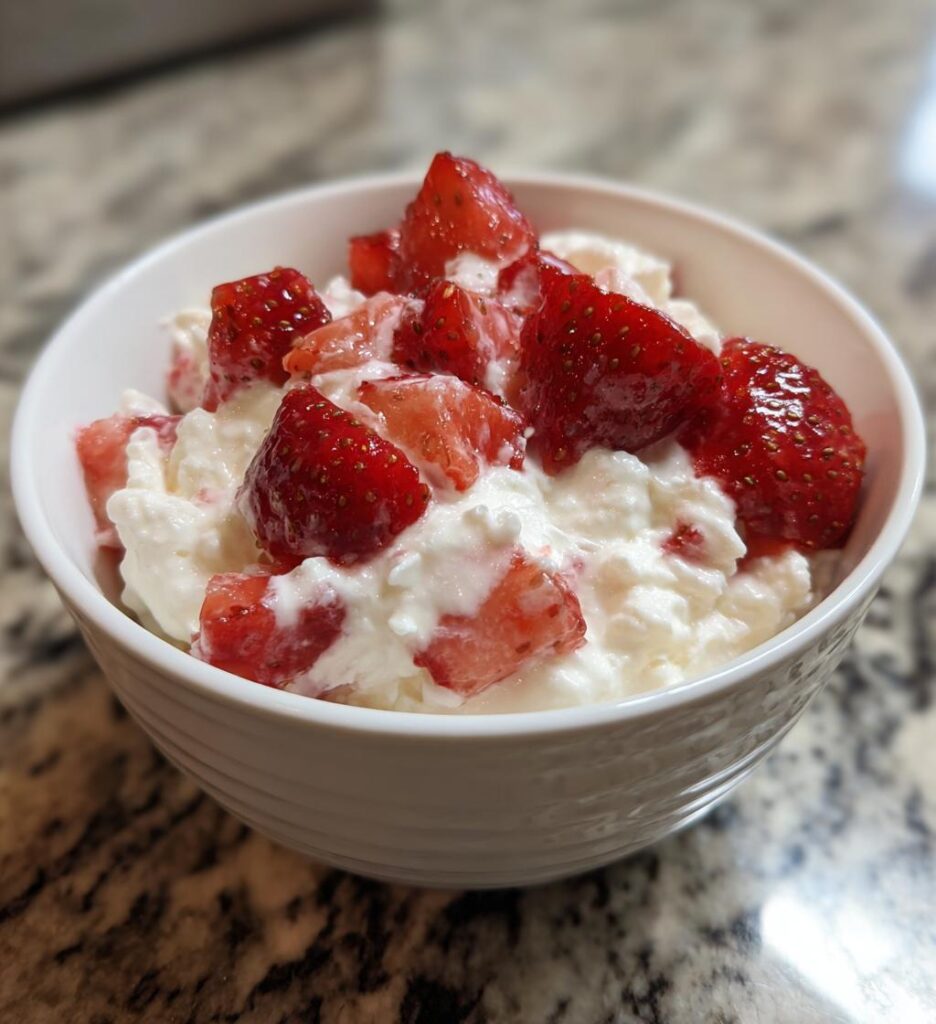 Kokos-jordbær dessert