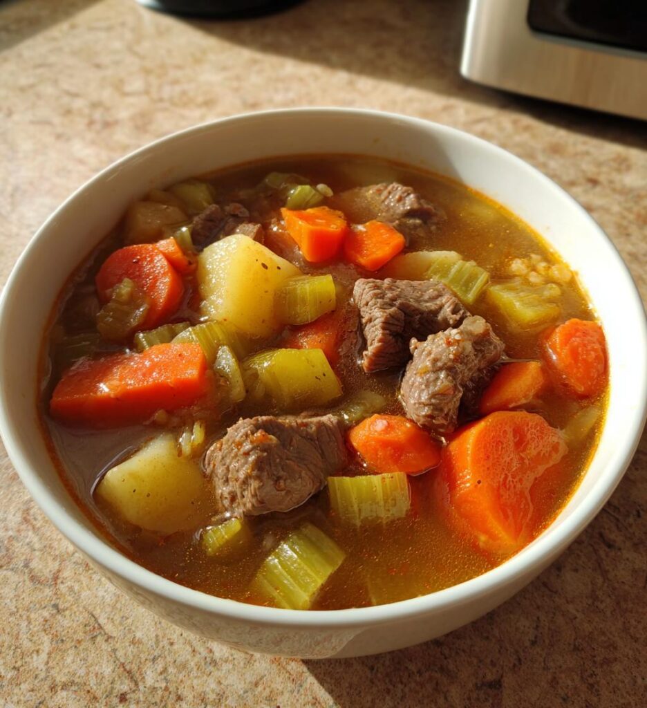 Oksekød-grøntsagssuppe