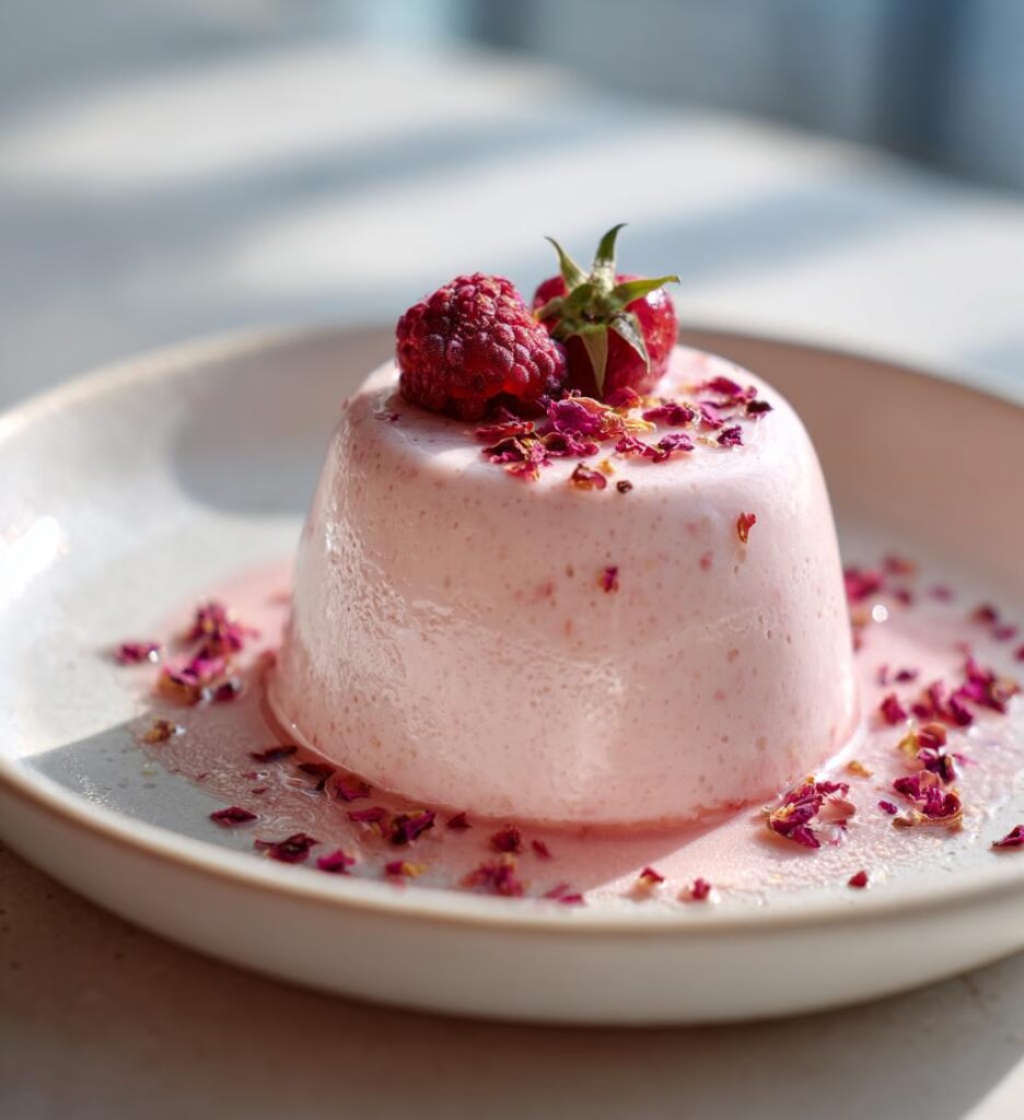Rosen panna cotta