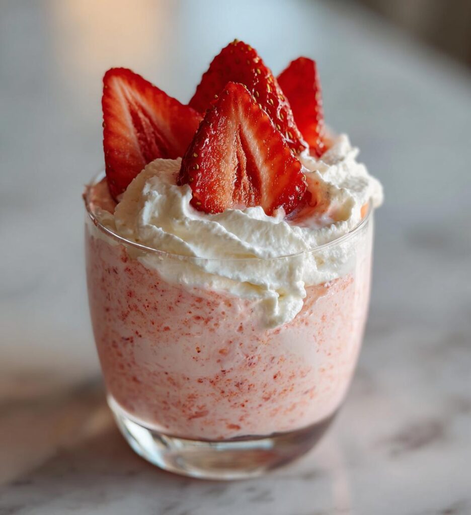 Vanilje-jordbær mousse