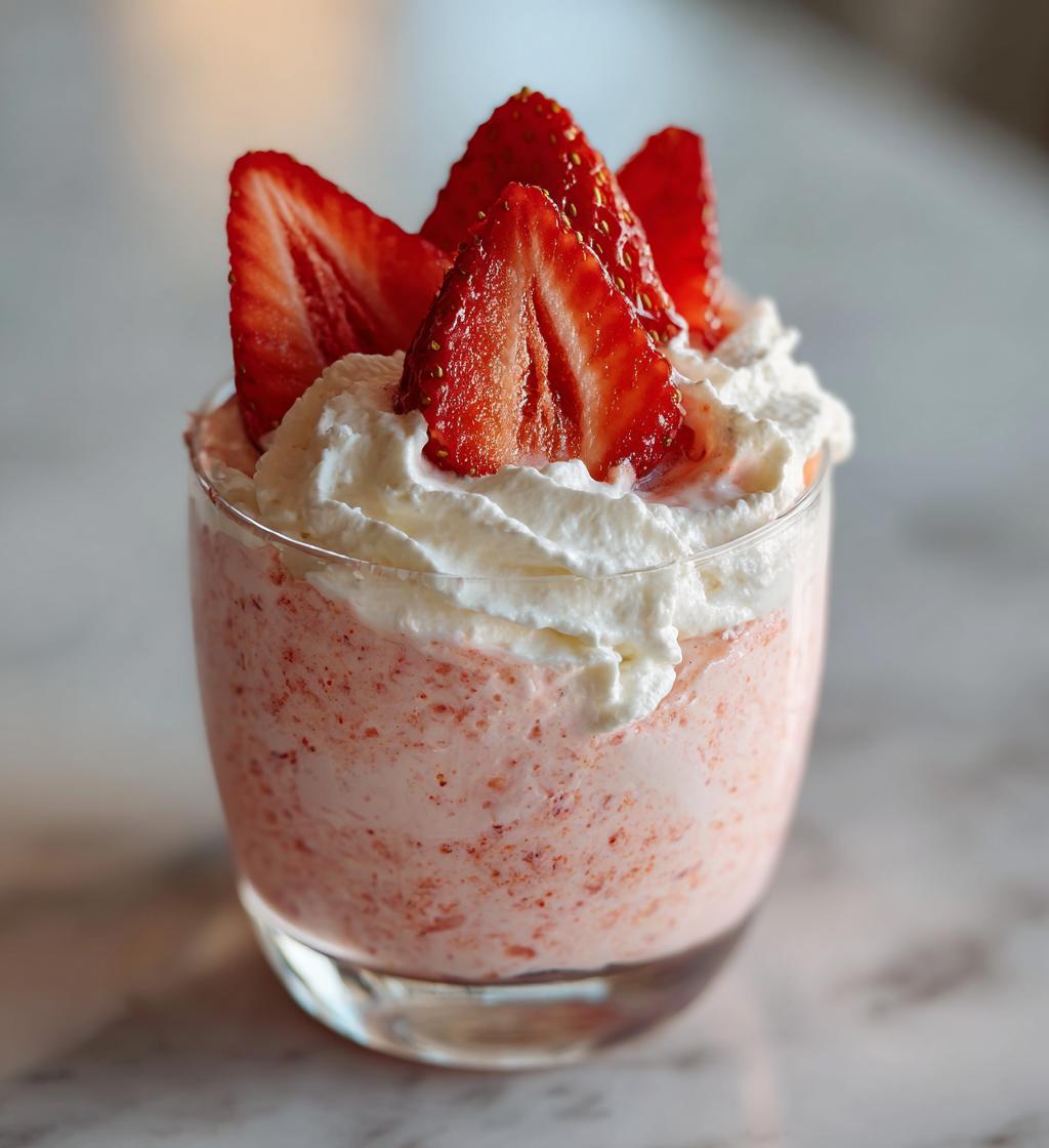 Vanilje-jordbær mousse