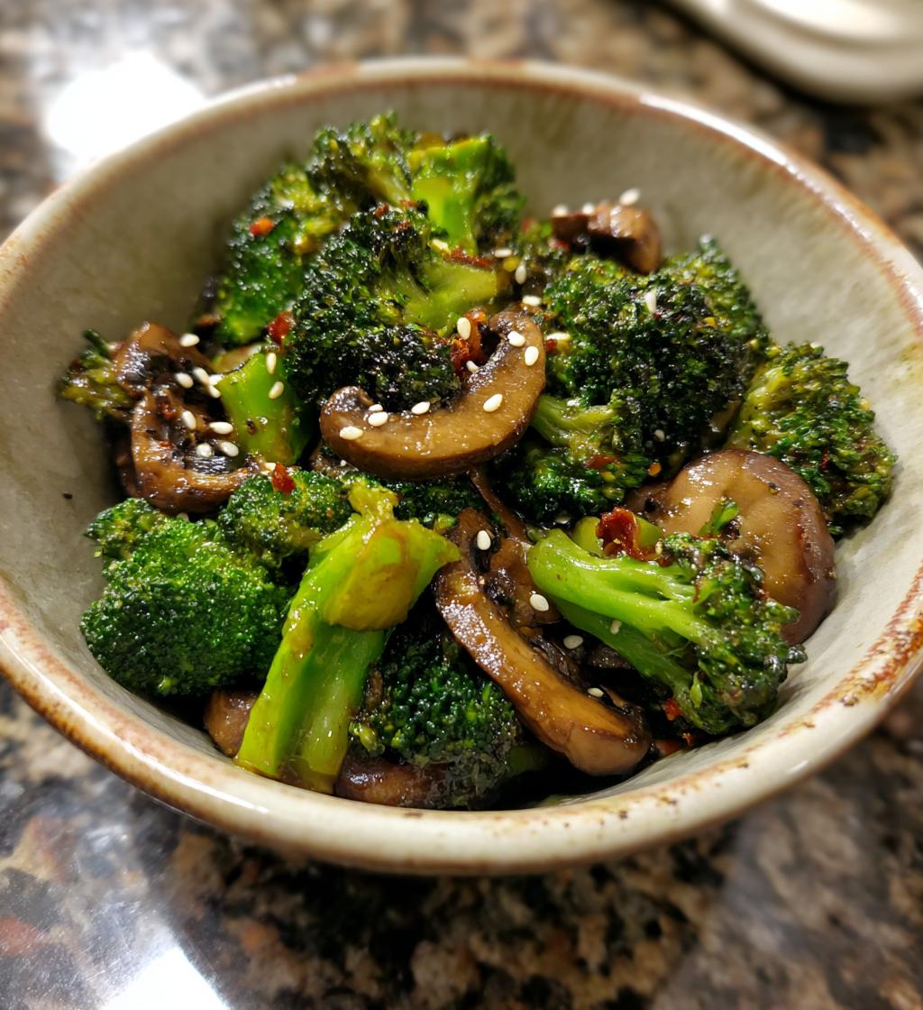 broccoli and mushroom stir fry
