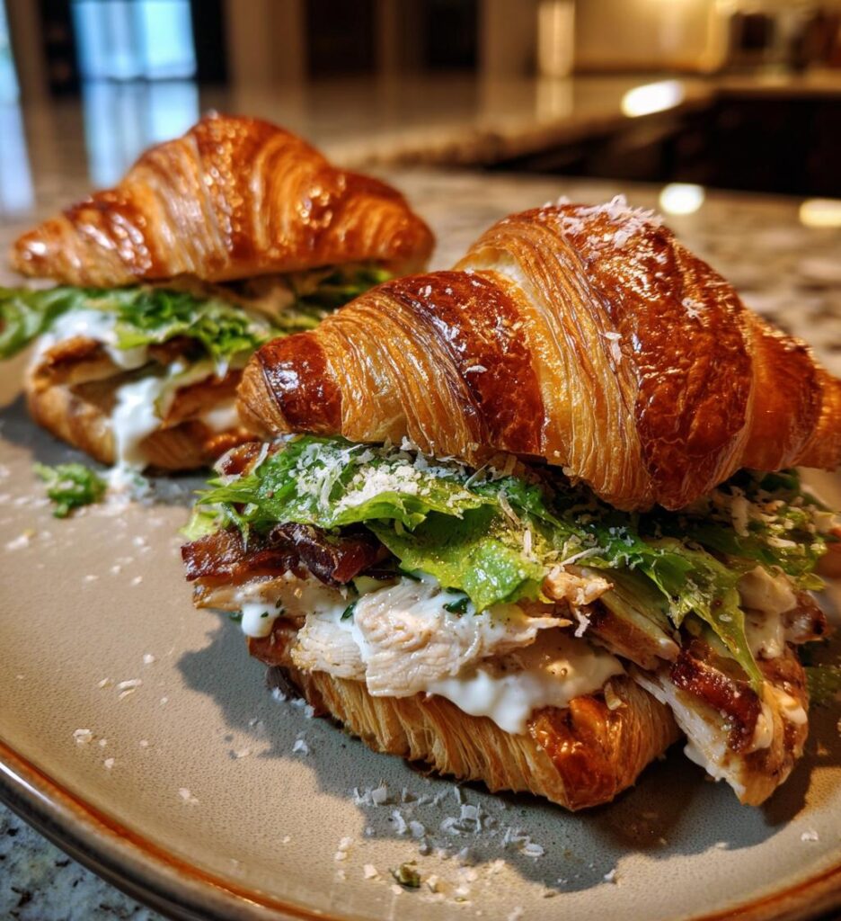 chicken caesar croissant sandwich