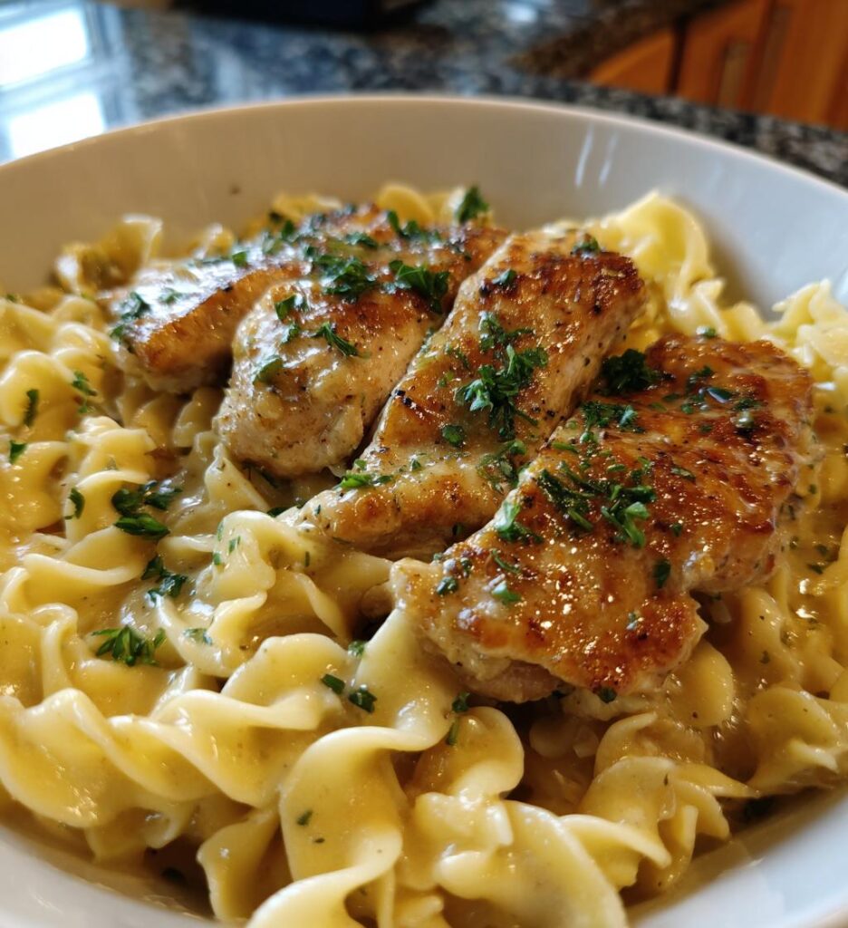 chicken with buttered noodles