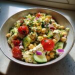 cottage cheese and chickpeas salad