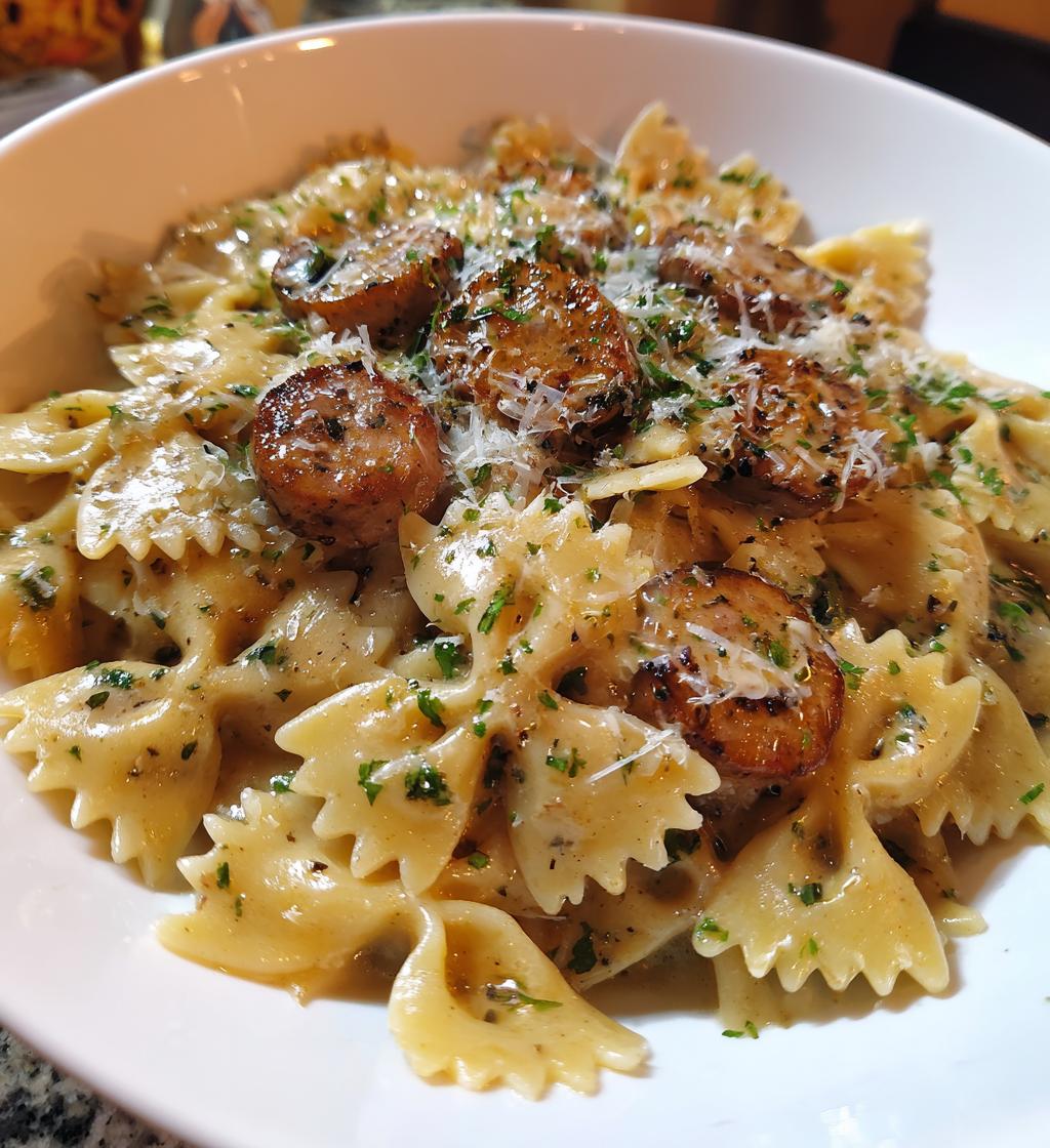 creamy italian sausage bow tie