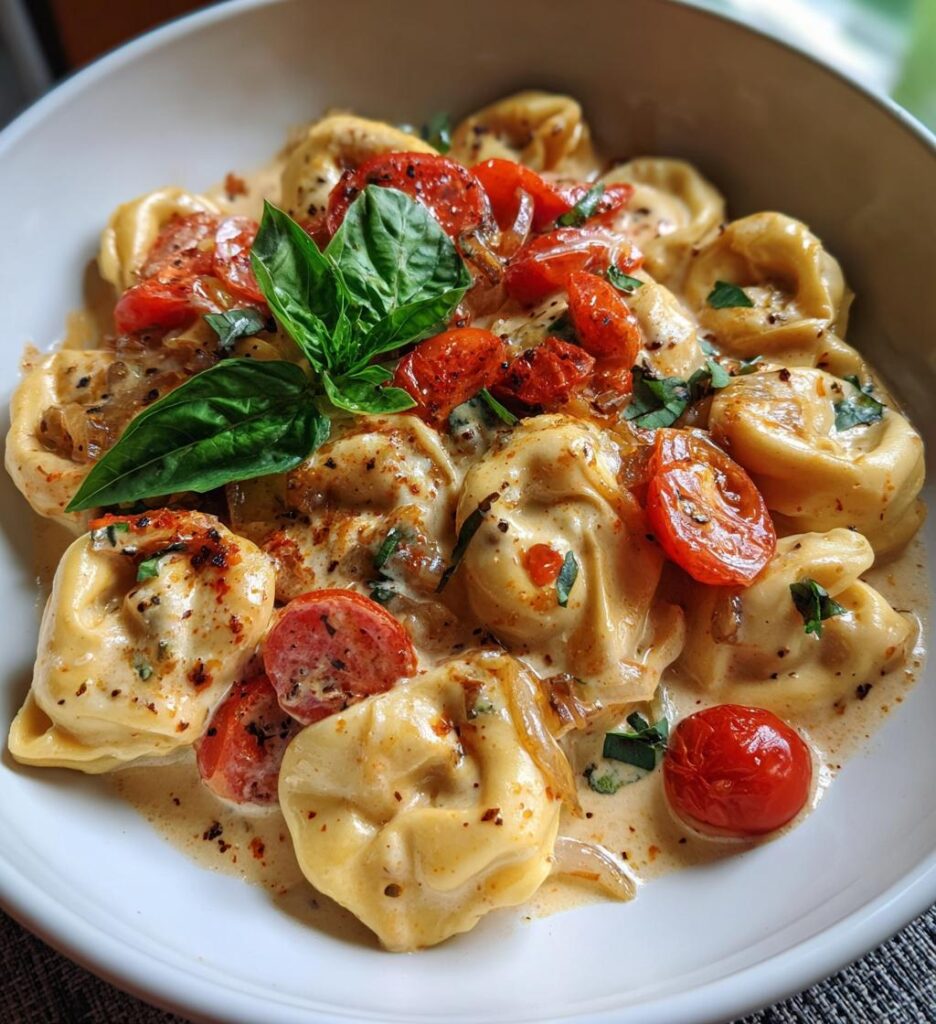 creamy tortellini with tomatoes