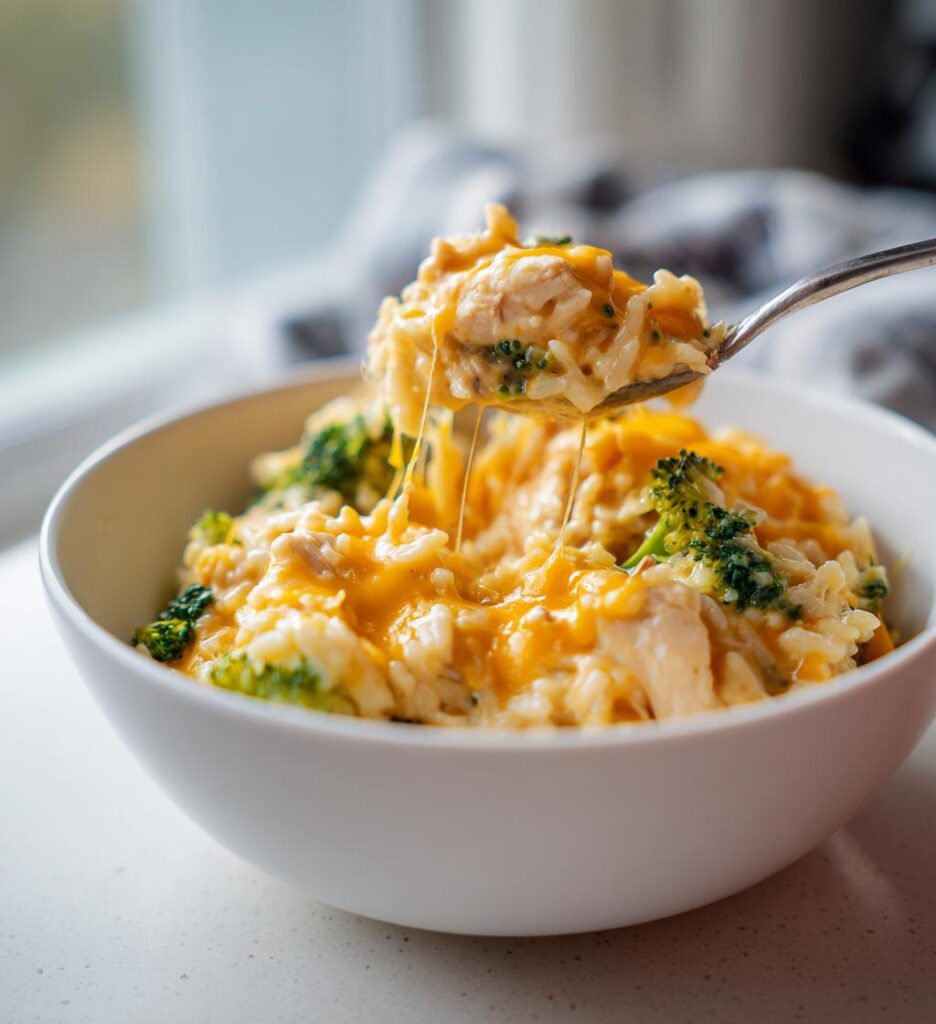 crockpot cheesy chicken broccoli rice