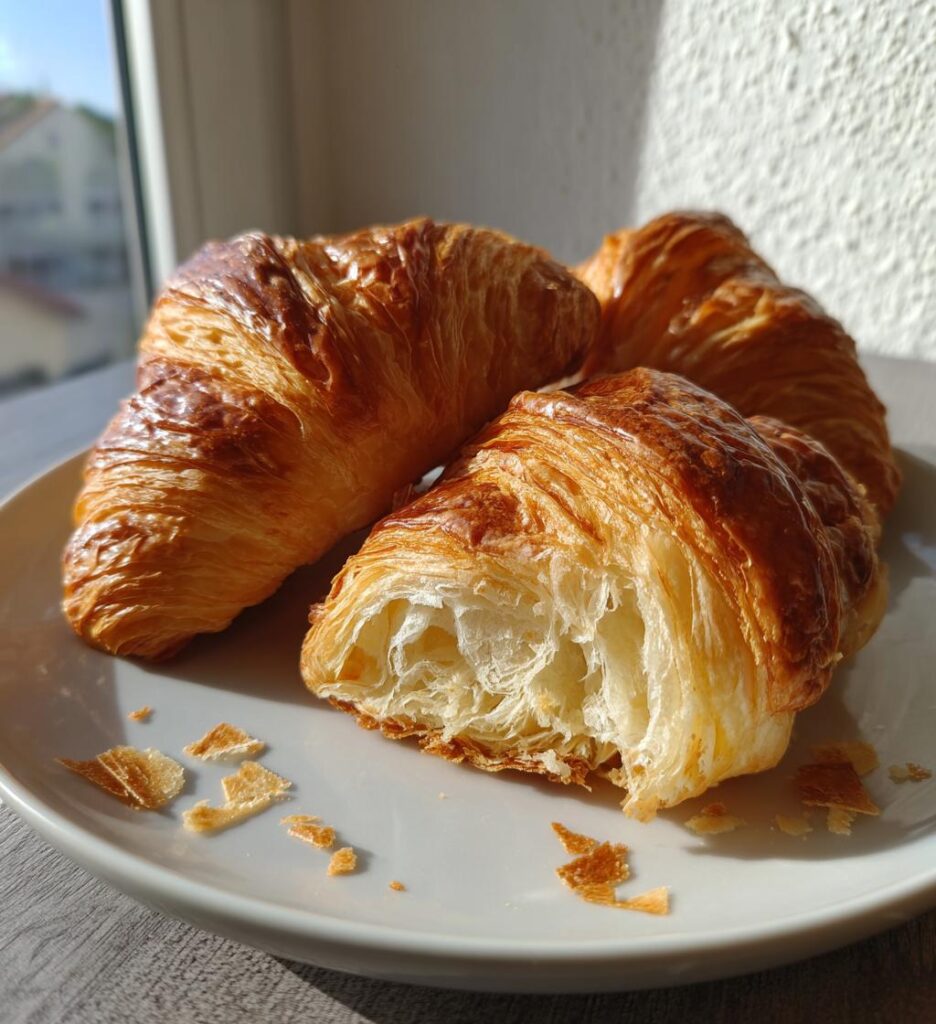 flaky homemade croissants